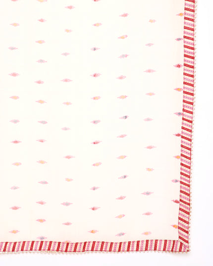 Chiffon Ikat Printed Saree with Unstitched Blouse Piece