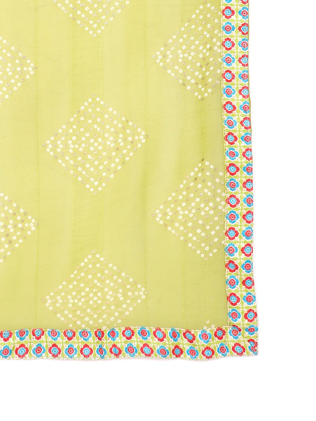 Chiffon Bandhani Printed Saree with Unstitched Blouse Piece