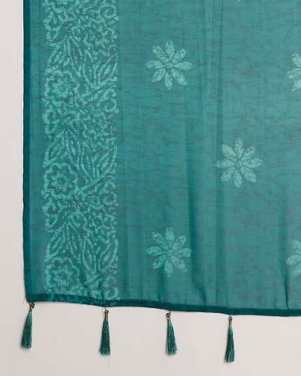 Georgette Batik Printed Saree with Unstitched Blouse Piece