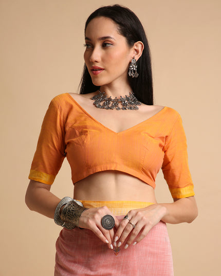 Pure Cotton Handloom Embroidered Saree with Blouse Piece