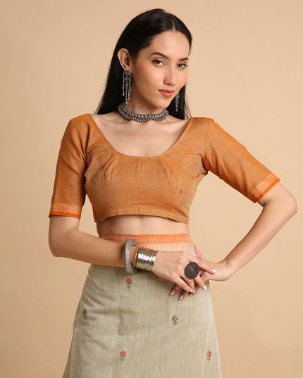 Pure Cotton Handloom Embroidered Saree with Blouse Piece