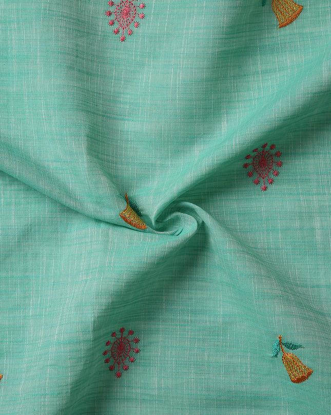 Pure Cotton Handloom Embroidered Saree with Blouse Piece