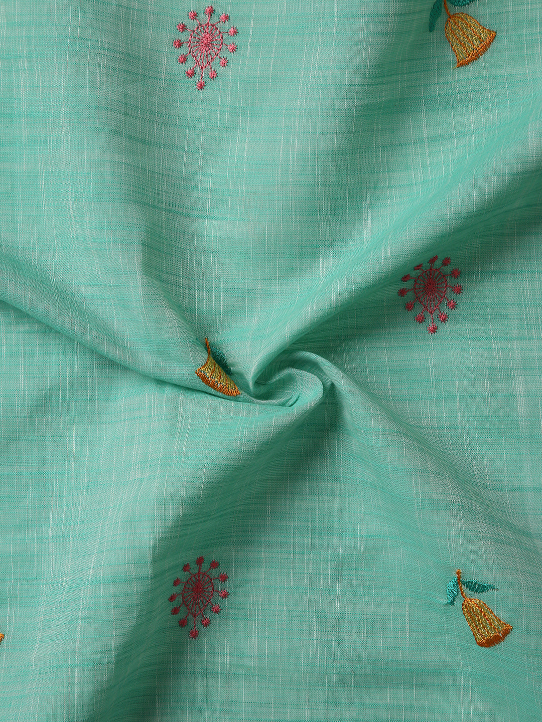 Pure Cotton Handloom Embroidered Saree with Blouse Piece