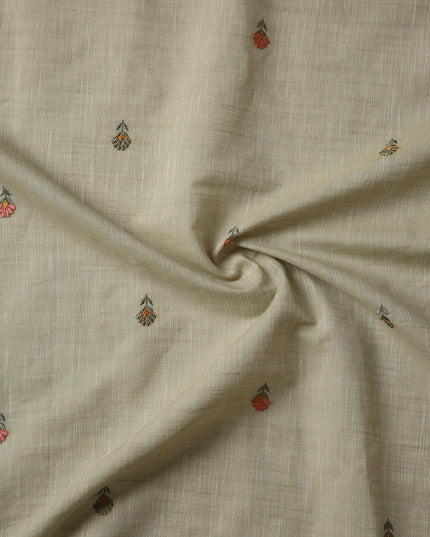 Pure Cotton Handloom Embroidered Saree with Blouse Piece