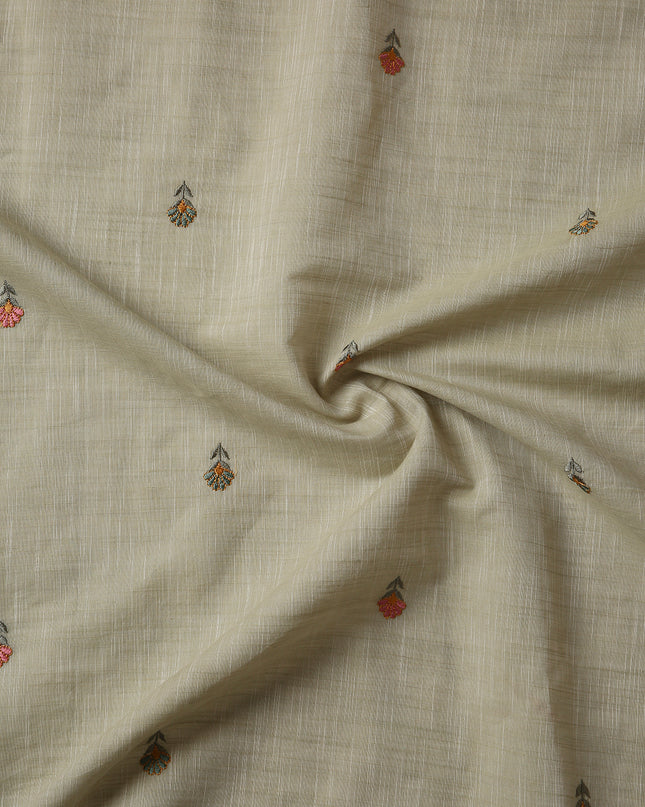 Pure Cotton Handloom Embroidered Saree with Blouse Piece