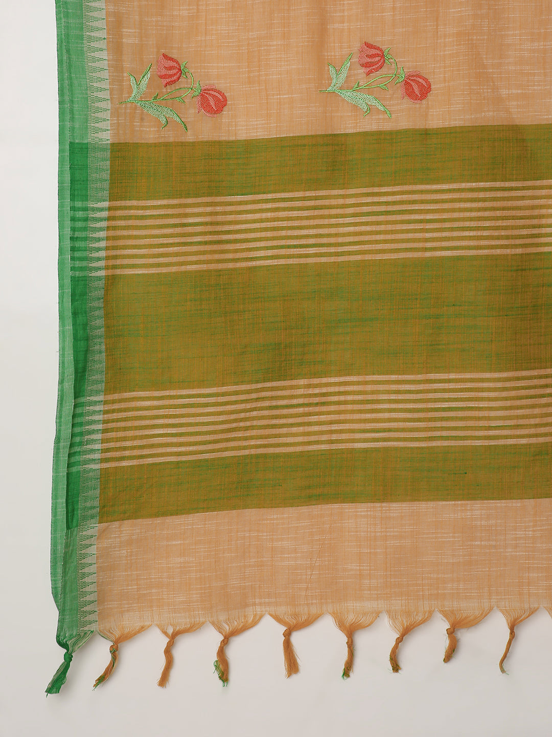 Pure Cotton Handloom Embroidered Saree with Blouse Piece