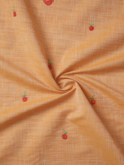 Pure Cotton Handloom Embroidered Saree with Blouse Piece