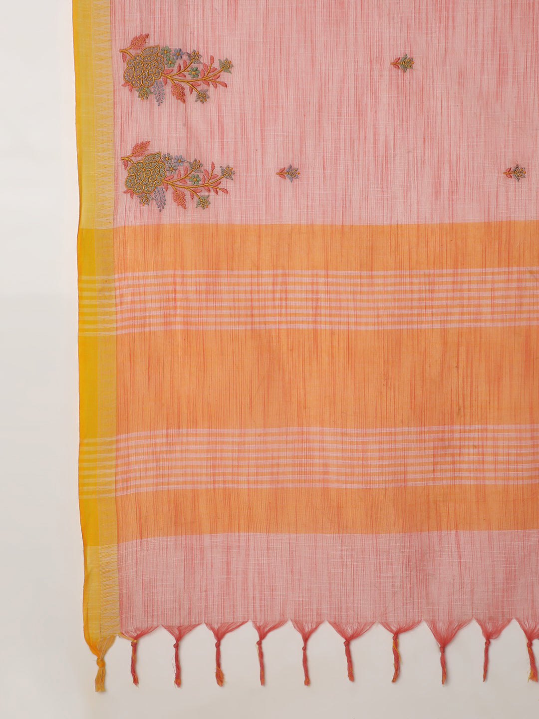 Pure Cotton Handloom Embroidered Saree with Blouse Piece