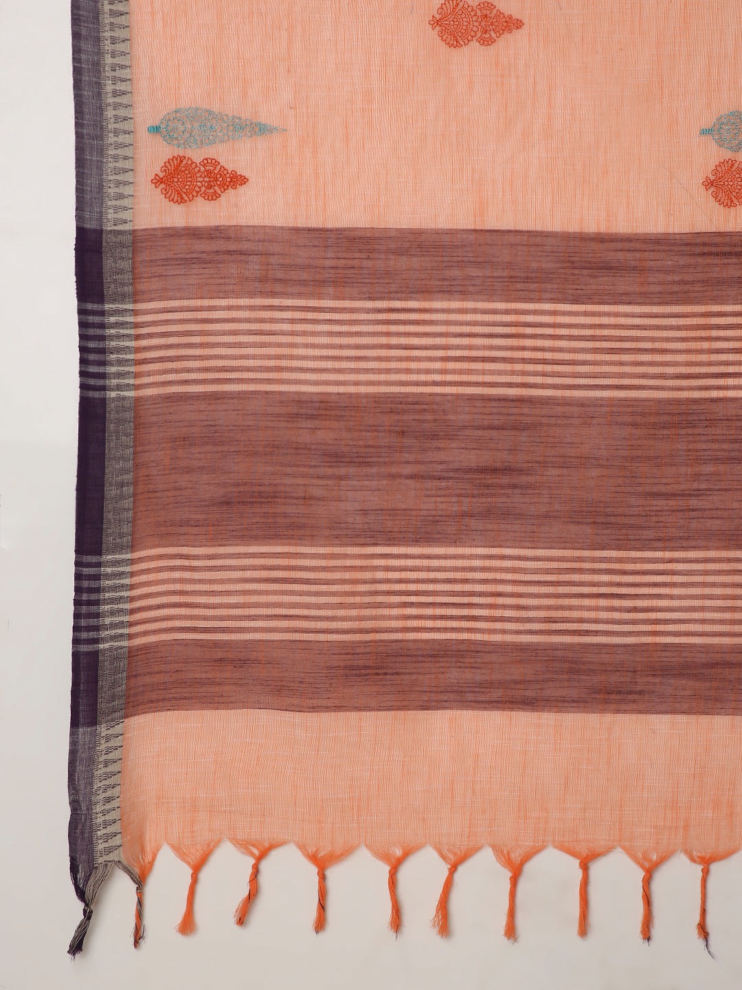 Pure Cotton Handloom Embroidered Saree with Blouse Piece