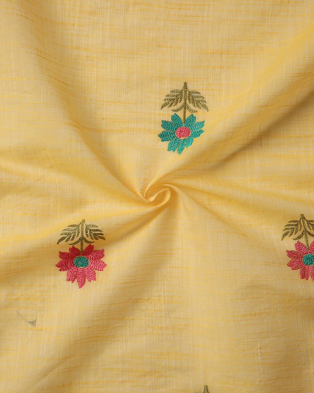 Pure Cotton Handloom Embroidered Saree with Blouse Piece