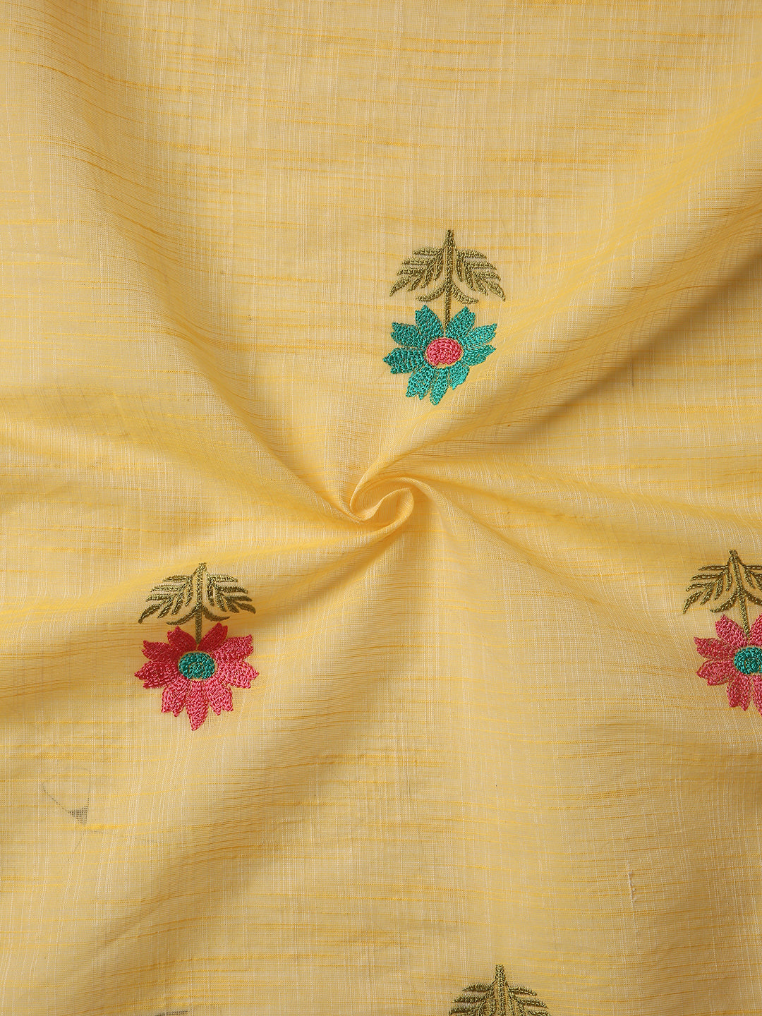 Pure Cotton Handloom Embroidered Saree with Blouse Piece