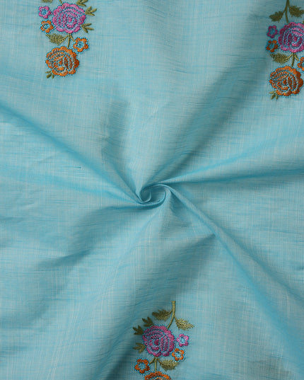 Pure Cotton Handloom Embroidered Saree with Blouse Piece