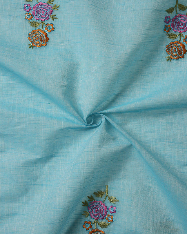 Pure Cotton Handloom Embroidered Saree with Blouse Piece