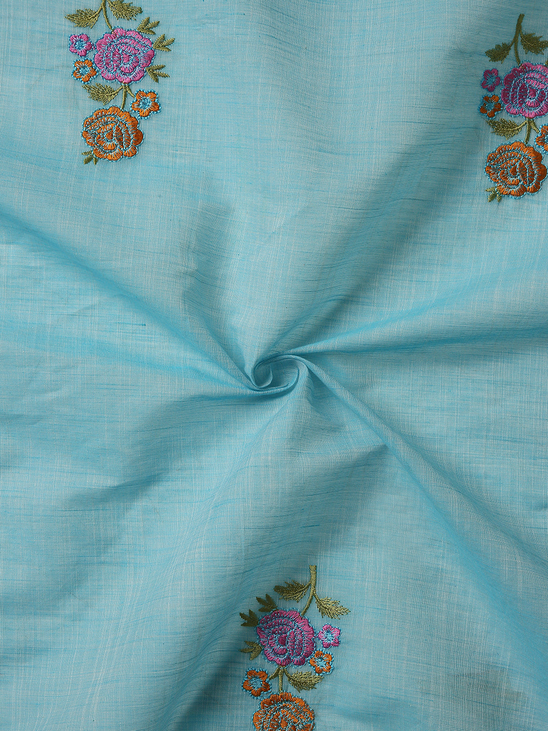 Pure Cotton Handloom Embroidered Saree with Blouse Piece
