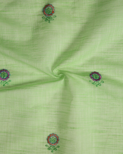 Pure Cotton Handloom Embroidered Saree with Blouse Piece