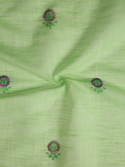 Pure Cotton Handloom Embroidered Saree with Blouse Piece