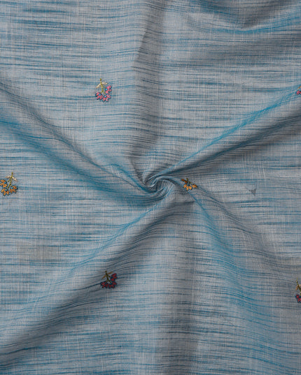 Pure Cotton Handloom Embroidered Saree with Blouse Piece