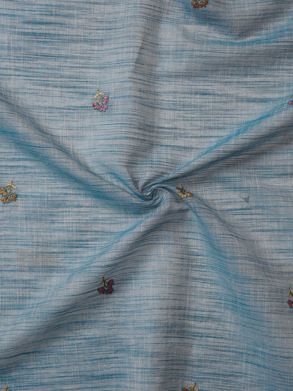 Pure Cotton Handloom Embroidered Saree with Blouse Piece