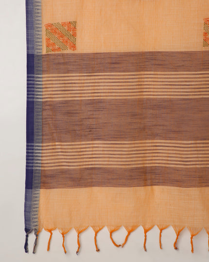 Pure Cotton Handloom Embroidered Saree with Blouse Piece