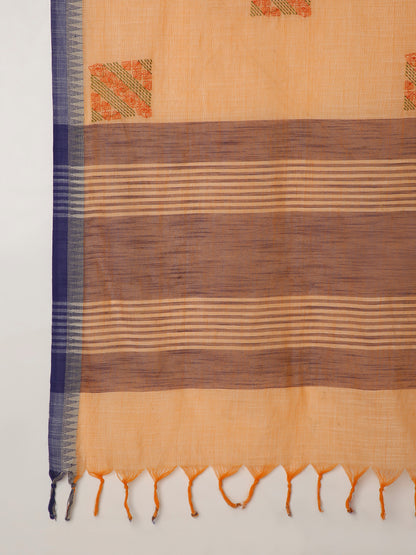 Pure Cotton Handloom Embroidered Saree with Blouse Piece