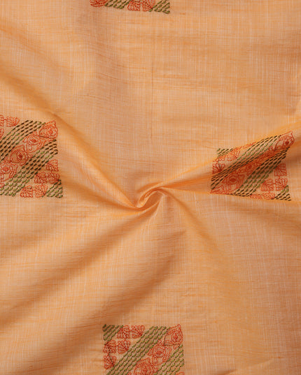 Pure Cotton Handloom Embroidered Saree with Blouse Piece