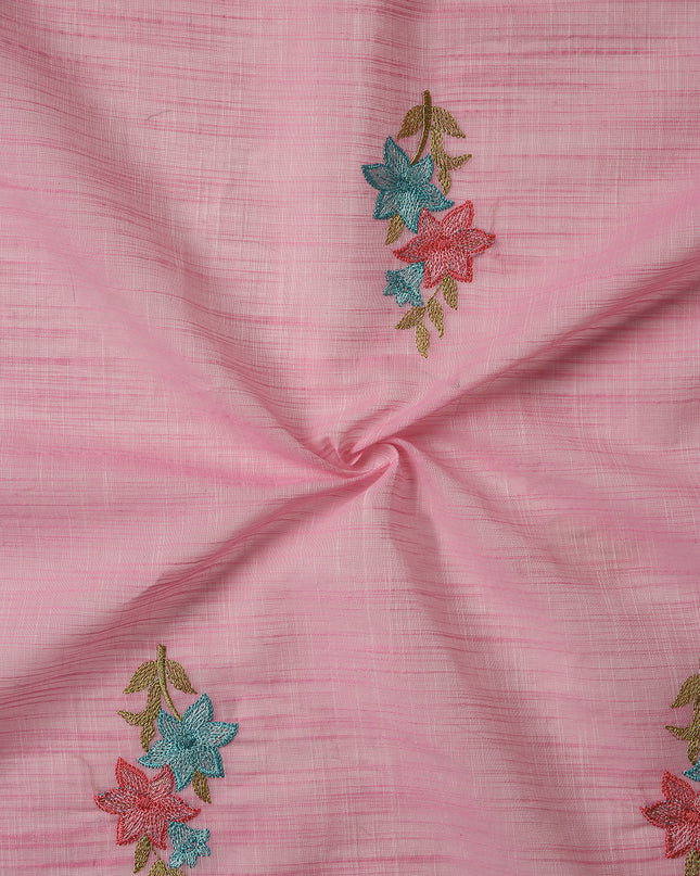 Pure Cotton Handloom Embroidered Saree with Blouse Piece