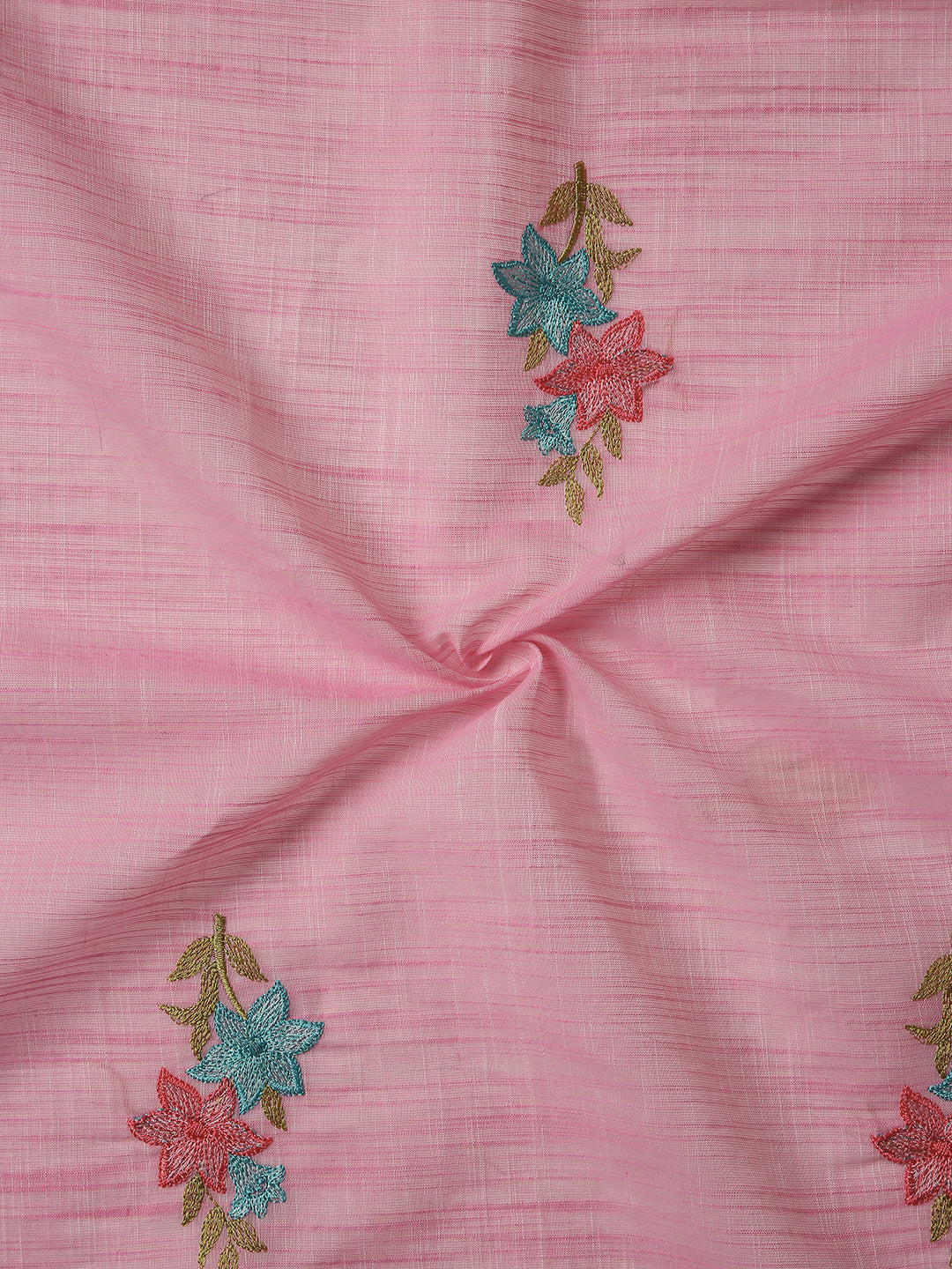 Pure Cotton Handloom Embroidered Saree with Blouse Piece
