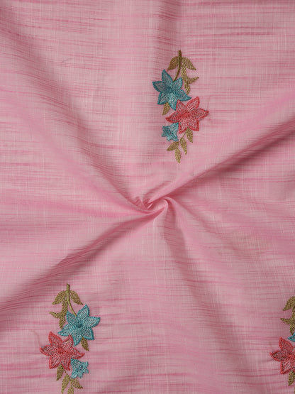 Pure Cotton Handloom Embroidered Saree with Blouse Piece