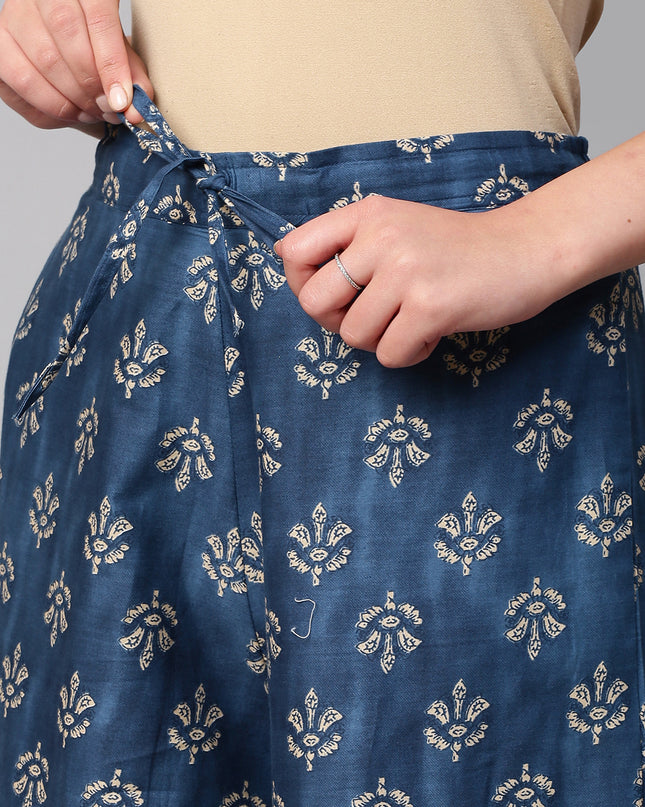 Women's Cotton Printed Loose Fit Flared Wide Leg Palazzo Pants