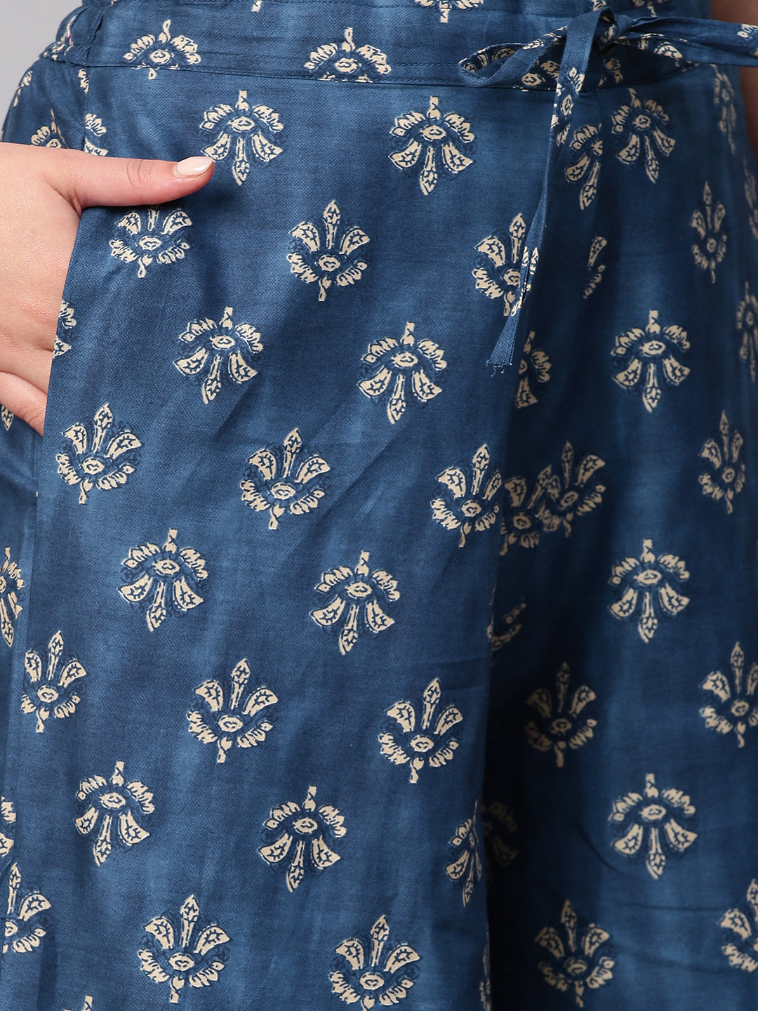 Women's Cotton Printed Loose Fit Flared Wide Leg Palazzo Pants