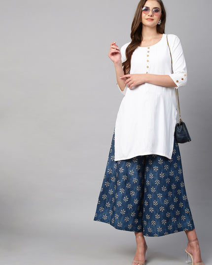 Women's Cotton Printed Loose Fit Flared Wide Leg Palazzo Pants