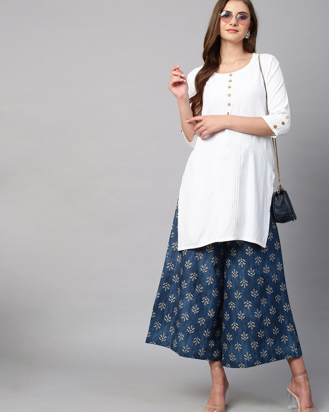 Women's Cotton Printed Loose Fit Flared Wide Leg Palazzo Pants