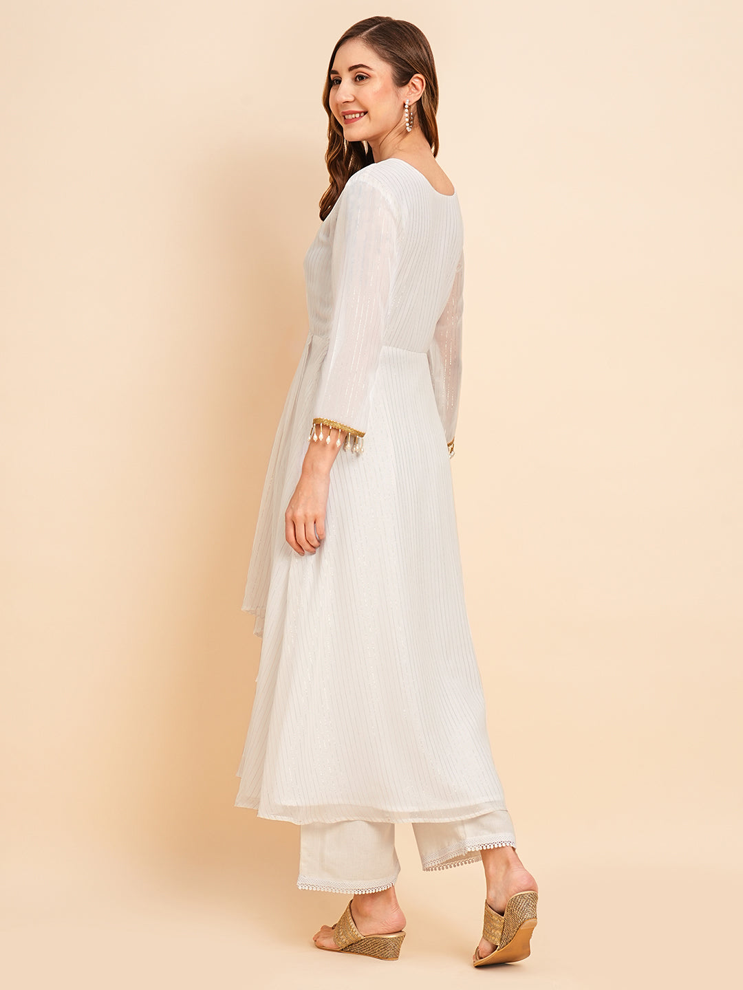 Georgette Lurex Layered Ethnic Wear Kurta