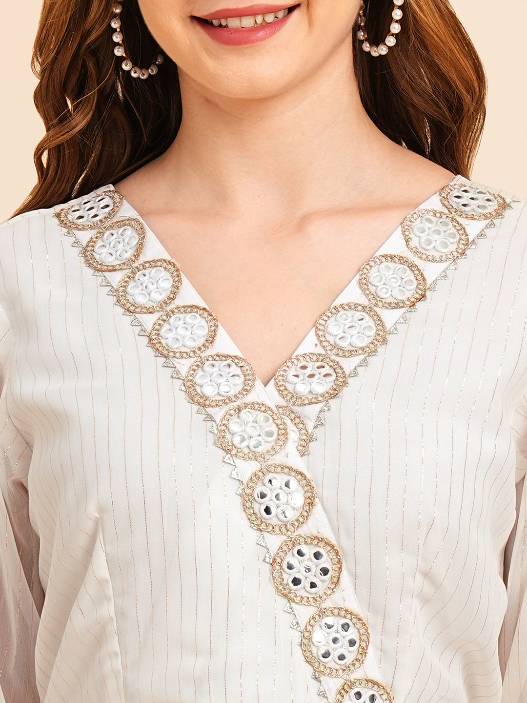Georgette Lurex Layered Ethnic Wear Kurta