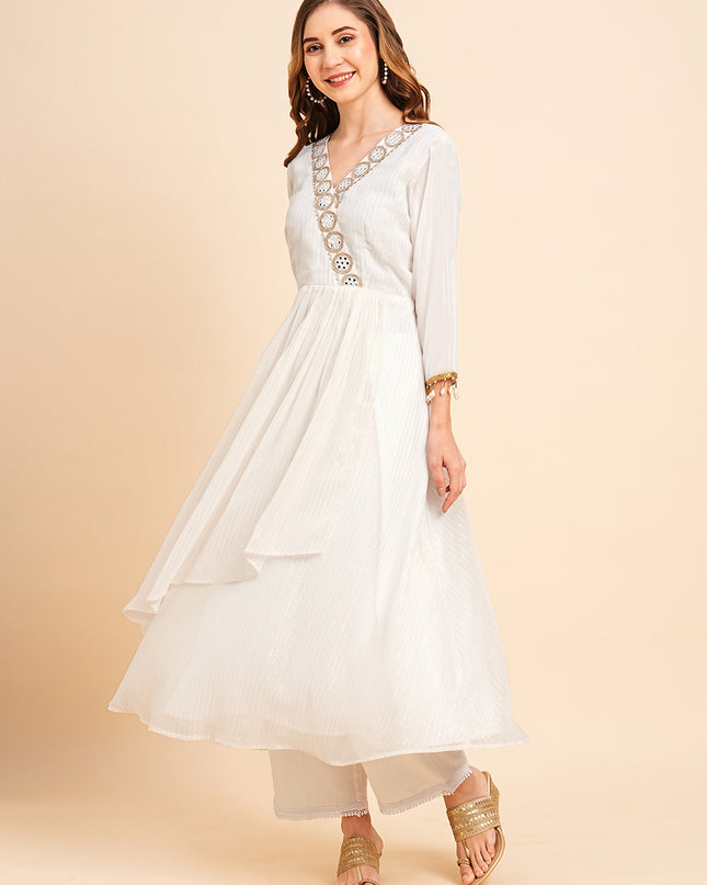 Georgette Lurex Layered Ethnic Wear Kurta