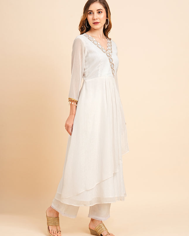 Georgette Lurex Layered Ethnic Wear Kurta