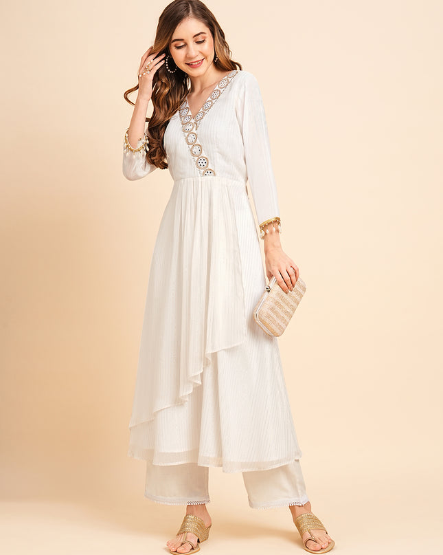 Georgette Lurex Layered Ethnic Wear Kurta