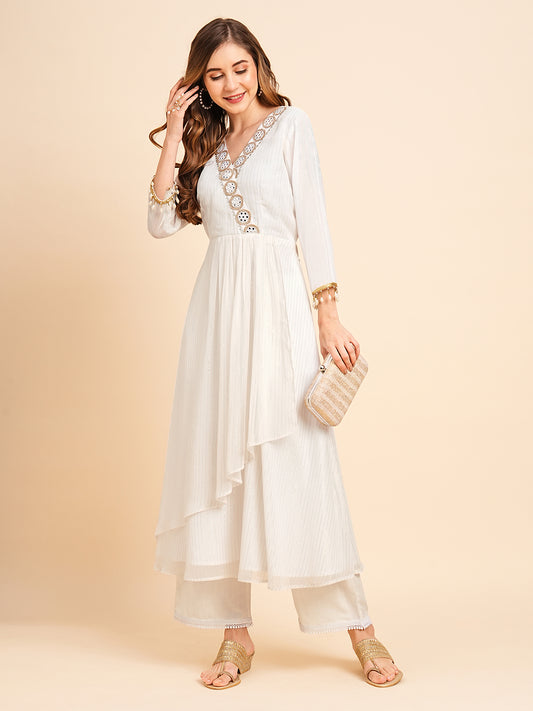 Georgette Lurex Layered Ethnic Wear Kurta