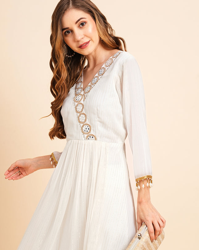 Georgette Lurex Layered Ethnic Wear Kurta
