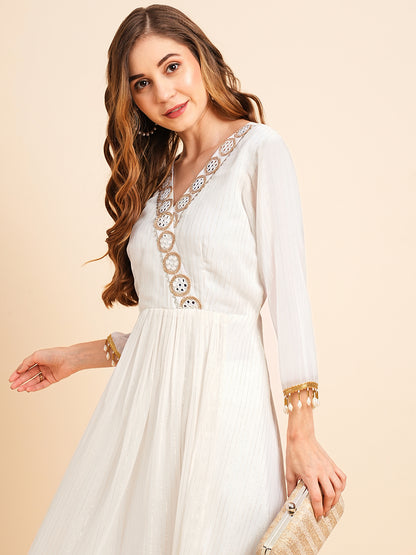 Georgette Lurex Layered Ethnic Wear Kurta
