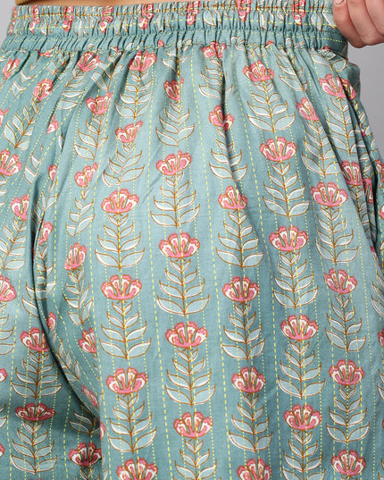 Women's Cotton Printed Loose Fit Flared Wide Leg Palazzo Pants