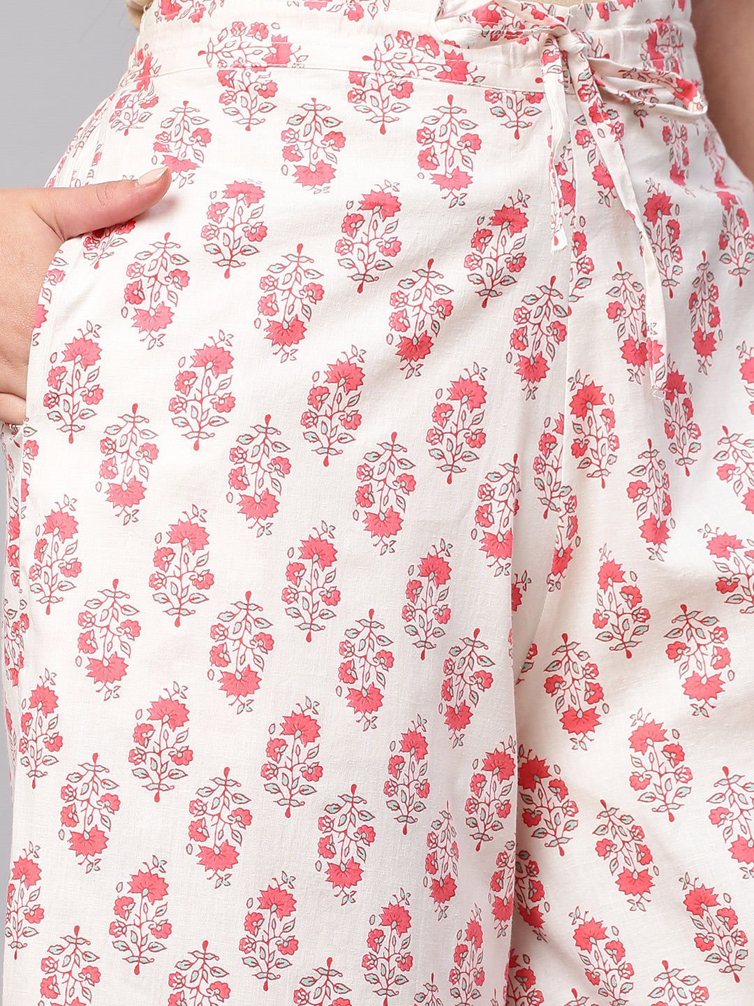 Women's Cotton Printed Loose Fit Flared Wide Leg Palazzo Pants