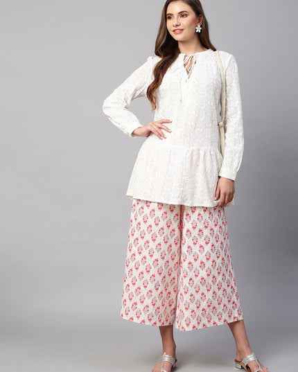 Women's Cotton Printed Loose Fit Flared Wide Leg Palazzo Pants