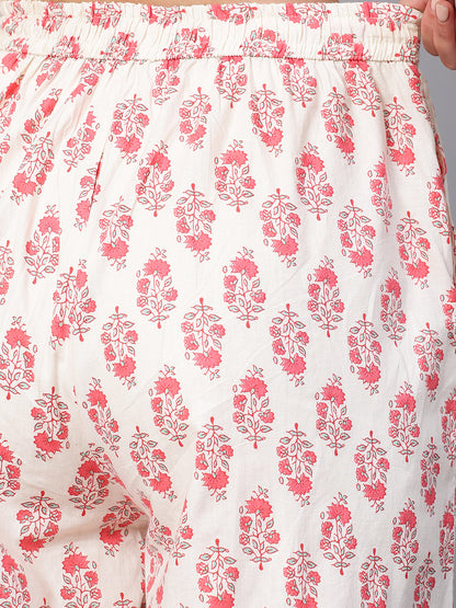 Women's Cotton Printed Loose Fit Flared Wide Leg Palazzo Pants