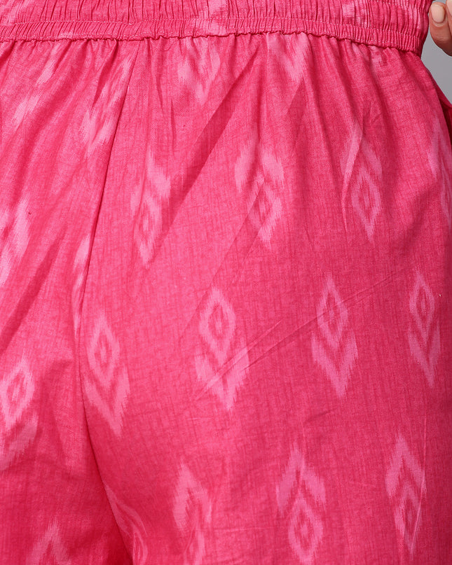 Women's Cotton Printed Loose Fit Flared Wide Leg Palazzo Pants