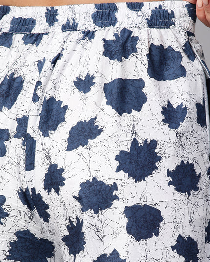 Women's Cotton Printed Loose Fit Flared Wide Leg Palazzo Pants