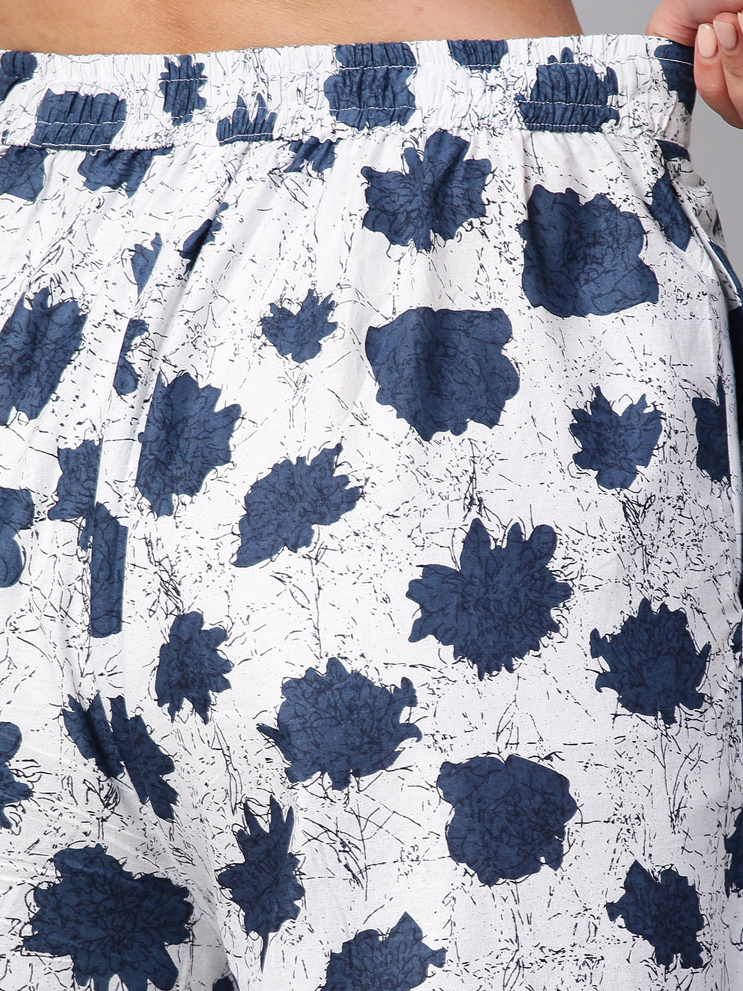 Women's Cotton Printed Loose Fit Flared Wide Leg Palazzo Pants