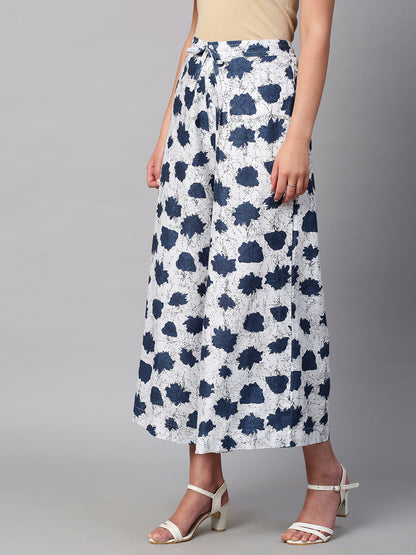 Women's Cotton Printed Loose Fit Flared Wide Leg Palazzo Pants