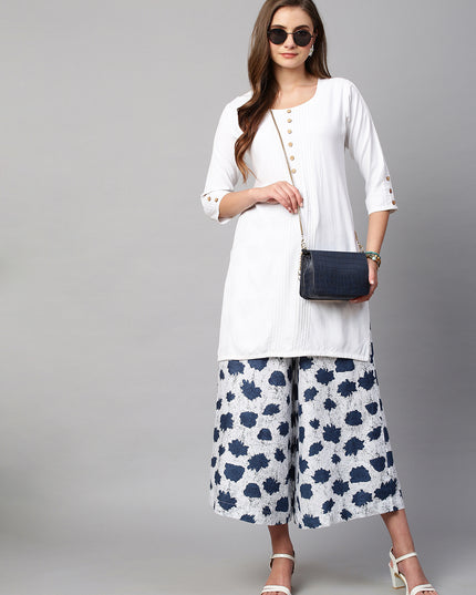 Women's Cotton Printed Loose Fit Flared Wide Leg Palazzo Pants