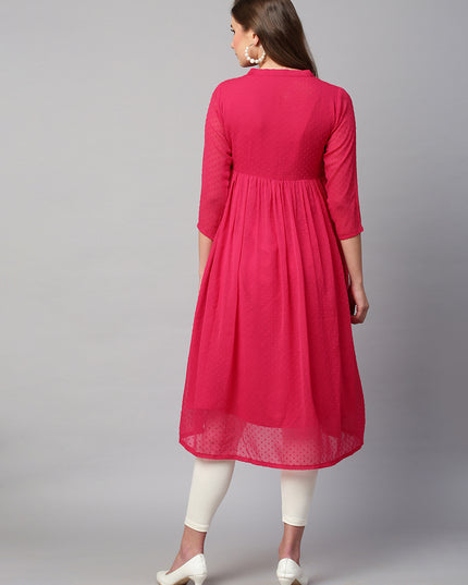 Chiffon Self Design Flared Kurta